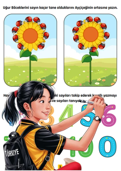 Sayıları Öğreniyorum Sayıyorum YAZ-SİL Kitabı - Resim 3