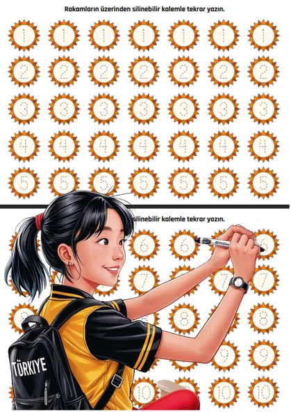 Sayıları Öğreniyorum Sayıyorum YAZ-SİL Kitabı - Resim 2