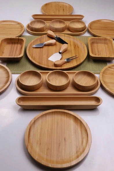 Atbyhome Bambu Zen 6 Kişilik 23 Parça Şık Bambu Kahvaltı Takımı - Kahvaltı Seti - 2