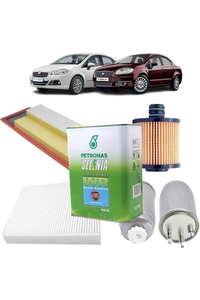 SELENIA Opar Fiat Linea 4plus Filtre Bakım Seti Euro 5 1.3 Multijet Petronas 5w30 2023 Üretim 2009 S