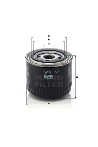 MANN Man-w914-28 Yağ Filtresi Ducato 2006 - 2.3 Jtd 110 Multi...
