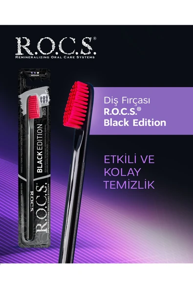R.O.C.S. Rocs Black Edıtıon Beyazlatıcı Diş Fırçası - Kırmızı Kıl - 1