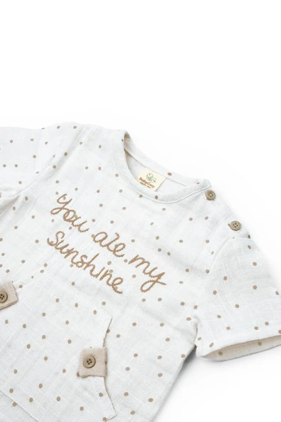 Bebek Kısa Kollu Tişört ve Pantolon Takımı, %100  Pamuk, Bebek ve Yenidoğan Serisi - CSYM7101 - 5