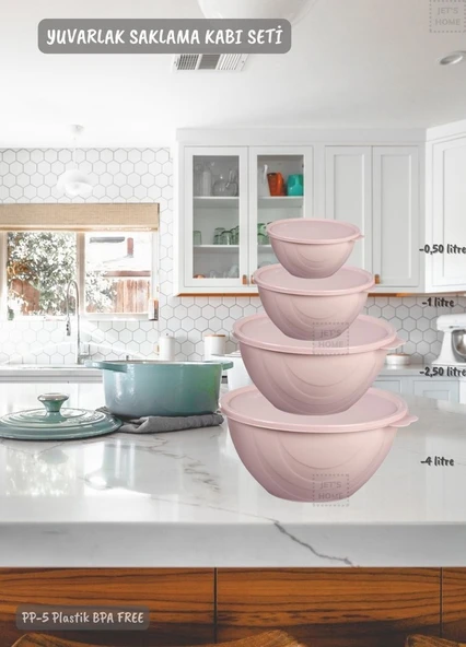 4’lü Yuvarlak Saklama Kabı Seti BPA FREE - 2