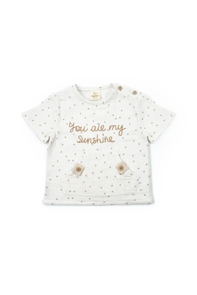 Bebek Kısa Kollu Tişört ve Pantolon Takımı, %100  Pamuk, Bebek ve Yenidoğan Serisi - CSYM7101 - 3