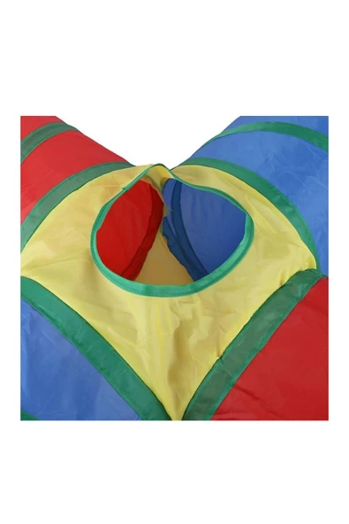 Pribor Kedi Oyun Tüneli 4 Çıkışlı Model Içerisinde Toplu Katlanabilir Gökkuşağı Renkli - Resim 3