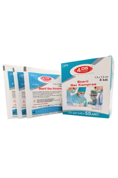 D'S Damla Sağlik Damla Sağlık 7.5x7.5 Cm Steril Gaz Kompres 50 Adet