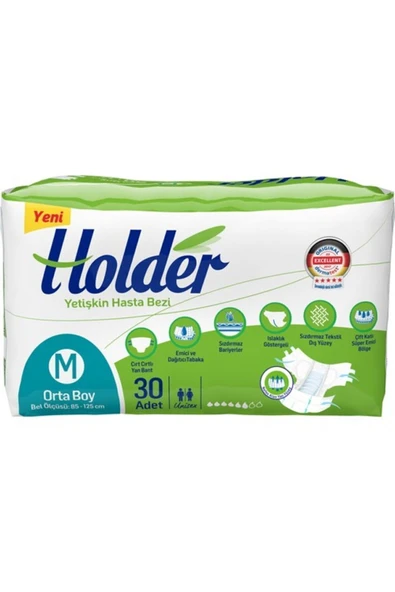 Holder Medium Yetişkin Hasta Bezi - 30 Adet - 1