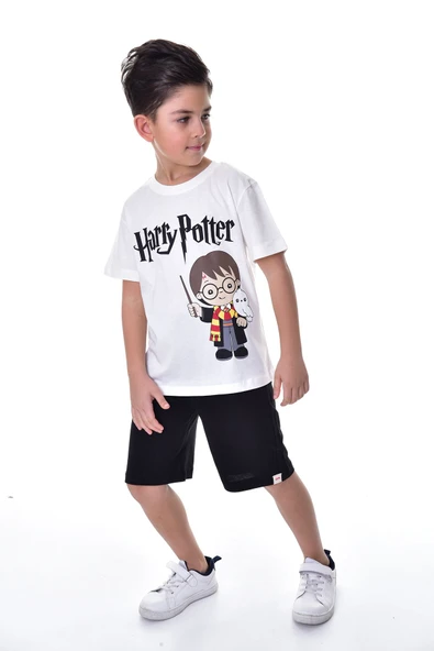 Harry Potter Baskılı 2'li Şort - T-Shirt Çocuk Takım - 2