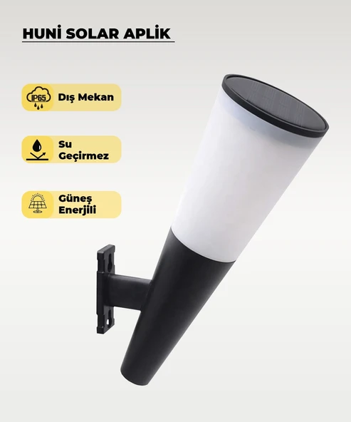 8W Huni Solar Duvar Aplik - Gün Işığı