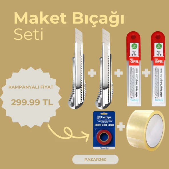 Maket Bıçağı Seti 2'li Alüminyum Maket Bıçağı
