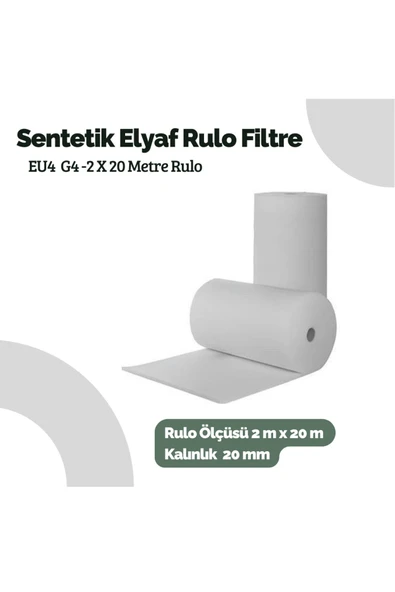 ATACAN ELYAF Sentetik Elyaf Filtre -G4 -2X20 Metre Rulo 40 m2