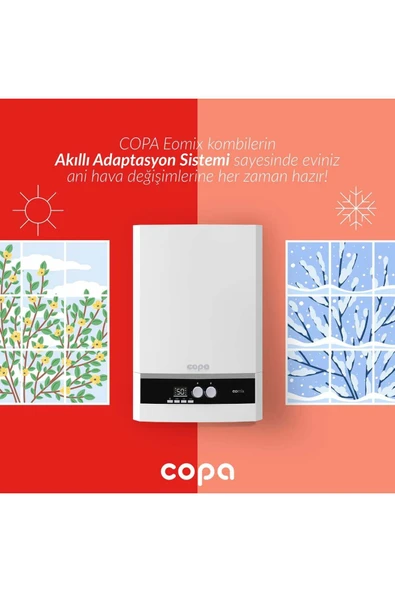 copa EOMİX 24 kW Tam Yoğuşmalı Kombi + Baca Dahil  / 5 Yıl Garanti - 6