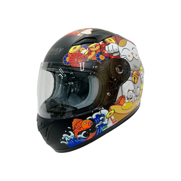 KASK SWAY ÇOCUK SW 815K CAT White Yellow Full Face