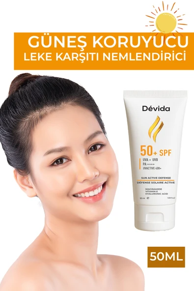 Yüz ve Vücut Güneş Kremi Leke Karşıtı Yağsız Hafif SPF 50 UVA UVB Günlük Kullanım UVActive 400 - 2