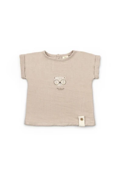 Bebek Kısa Kollu Tişört ve Pantolon Takımı, %100 Pamuk, Bebek ve Yenidoğan Serisi - CSYM7103 - 3