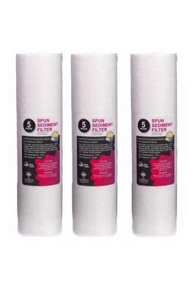 Aqualine  Su Arıtma Cihazı Filtresi 3lü 5 Mikron Sediment Filtre Seti