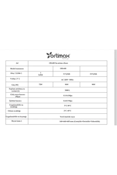 Ortimax  Water Chef: Yüksek Verimli Su Arıtma Cihazı - 6