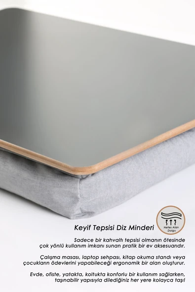 Keyif Tepsisi Diz Minderi Gri - 2