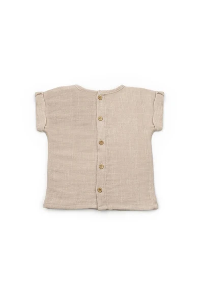 Bebek Kısa Kollu Tişört ve Pantolon Takımı, %100 Pamuk, Bebek ve Yenidoğan Serisi - CSYM7103 - 4