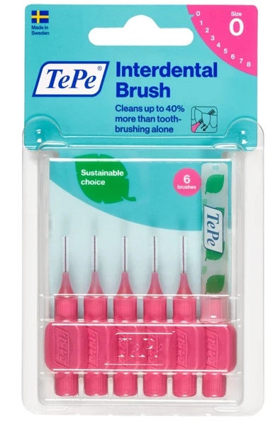 Tepe Interdental Brush Arayüz Fırçası Pembe 0.4 mm 6 lı