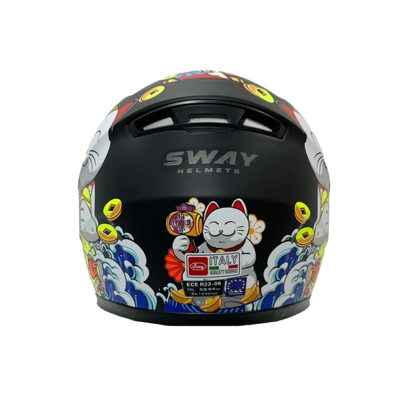 KASK SWAY ÇOCUK SW 815K CAT White Yellow Full Face - 2