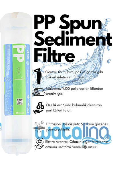 watalina  5’li Su Arıtma Filtre Seti – Sediment Gac Cto Membran Post Karbon - Resim 4