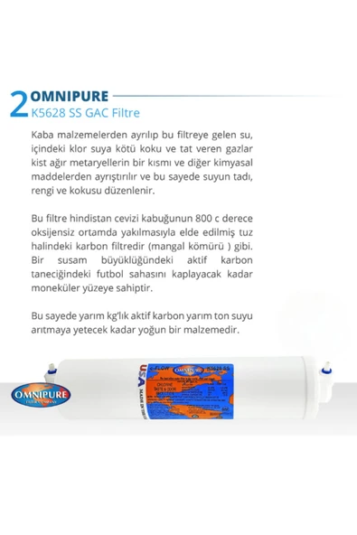 Omnipure  K56 Serisi 3 Aşamalı Inline Su Arıtma Filtresi Seti (NSF SERTİFİKALI, ABD ÜRETİMİ) - Resim 3