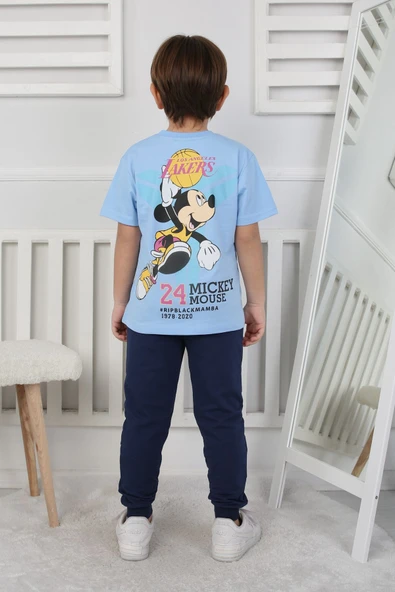 Basketbol L24 Baskılı T-Shirt-Eşofman Çocuk Takım 3-10 Yaş - Resim 2