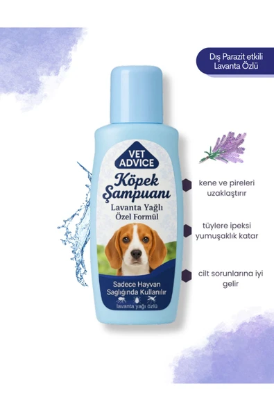 Köpek Lavanta Özlü Şampuan Bit,pire,kene uzaklaştırıcı lavanta kokulu bitkisel şampuan