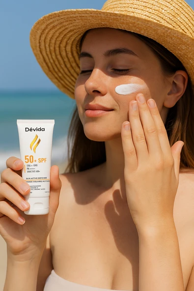 Dévida SPF 50+ Güneş Kremi UVA UVB Koruyucu Cilt Lekesi Önleyici UvActive 400+ Krem