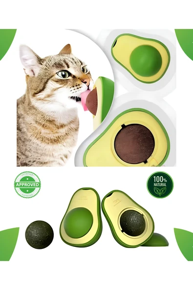 Catnip Avokado Kedi Çimi Kedi Oyuncağı Yalama Topu Doğal Kedi Nanesi 360 Derece Dönen Sağlıklı Top