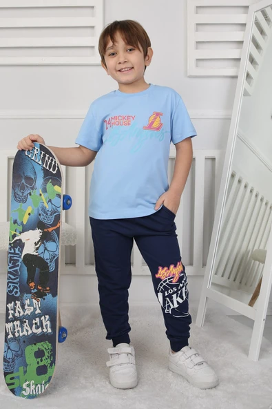 Basketbol L24 Baskılı T-Shirt-Eşofman Çocuk Takım 3-10 Yaş ürün görseli