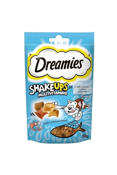 Dreamies Shakeups Multivitamins Ton Balığı Somon Ve Karidesli Kedi Ödül Maması 55 gr ürün görseli 1