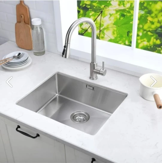 ASİL KROM 40X45 PASLANMAZ ÇELİK DÜZ EVYE (SİFON DAHİL) SANCAK ALİMER