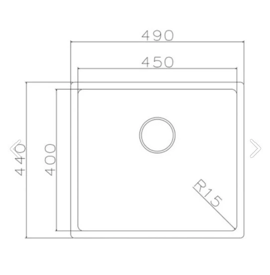 ASİL KROM 40X45 PASLANMAZ ÇELİK DÜZ EVYE (SİFON DAHİL) SANCAK ALİMER - 2