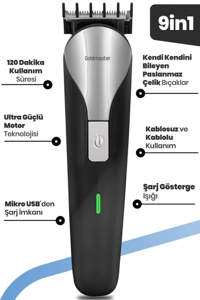 Fenomen Kablolu Kablosuz 120 Dakika Kullanımlı Paslanmaz Çelik Erkek Bakım Seti Full Standlı - 6