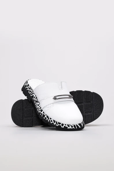 Hakiki Deri  Kadın Düz Terlik 710ZA992-1 - Resim 3