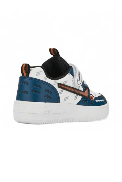 Unisex Çocuk Spor Ayakkabı Ortopedik Lastik Bağcık Cırtlı Desenli Kaymaz Taban Yürüyüş Sneaker 033 - 3