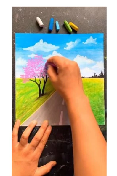 Play-doh çantalı 18 renk pastel boya oil pastels - Resim 3