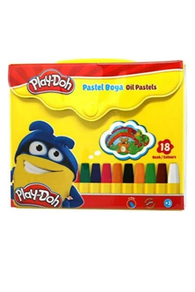 Play-doh çantalı 18 renk pastel boya oil pastels ürün görseli 1