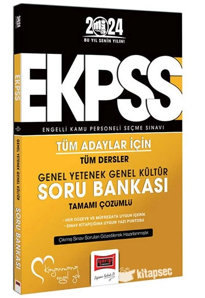 2024 EKPSS Tüm Adaylar İçin Genel Yetenek Genel Kültür Tüm Dersler Tamamı Çözümlü Soru Bankası Yarg