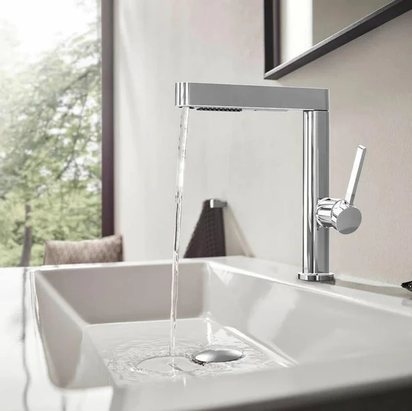 Hansgrohe Finoris Lavabo Bataryası 230 Spiralli 2 jet Bas-Aç gider seti ile 76063000