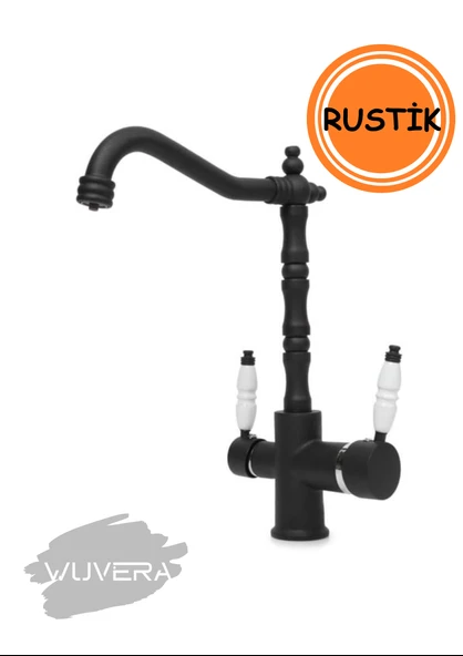 Wuvera Siyah Arıtmalı Vintage Mutfak Bataryası – Rustik Tasarım ile Şıklık ve Sağlık Bir Arada! - Resim 4