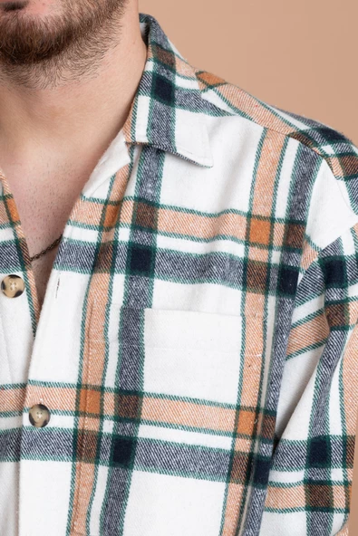 OVERSİZE ERKEK ODUNCU EKOSELİ GÖMLEK - Resim 9