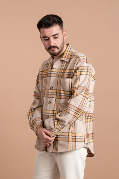 OVERSİZE ERKEK ODUNCU EKOSELİ GÖMLEK - Resim 11