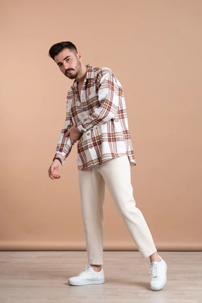 OVERSİZE ERKEK ODUNCU EKOSELİ GÖMLEK
