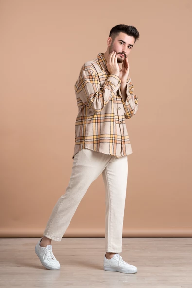 OVERSİZE ERKEK ODUNCU EKOSELİ GÖMLEK - Resim 10