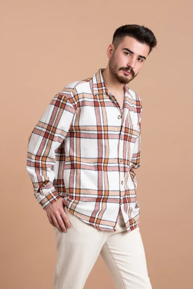 OVERSİZE ERKEK ODUNCU EKOSELİ GÖMLEK - Resim 3