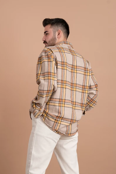 OVERSİZE ERKEK ODUNCU EKOSELİ GÖMLEK - Resim 12